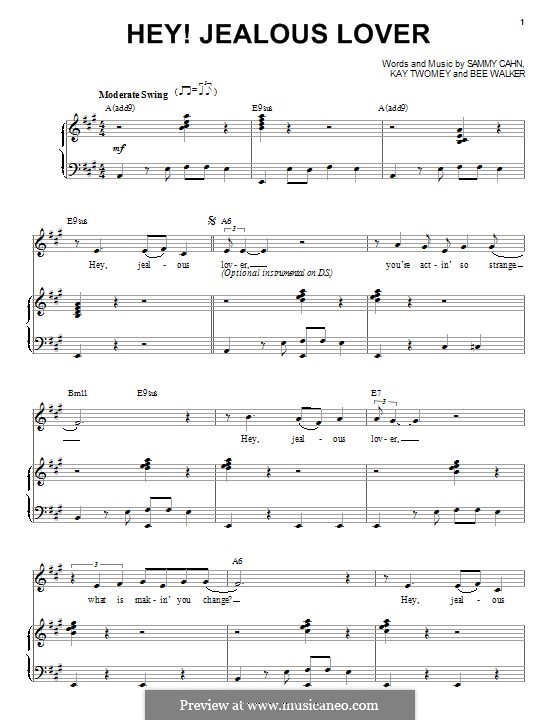 Hey! Jealous Lover: Für Stimme und Klavier (oder Gitarre) by Bee Walker, Kay Twomey, Sammy Cahn