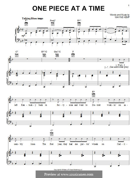 One Piece at a Time von W. Kemp Noten auf MusicaNeo