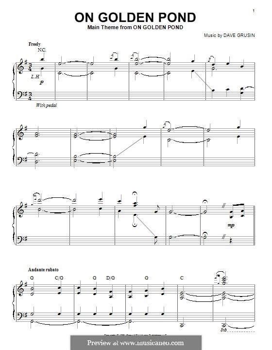 On Golden Pond: Für Klavier by Dave Grusin