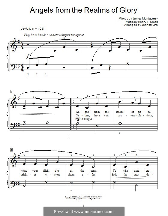 Angels from the Realms of Glory: Für Klavier by folklore