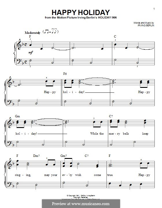 Happy Holiday: Für Klavier by Irving Berlin