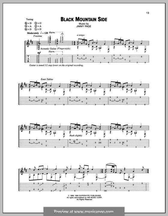 Black Mountain Rag: Für Gitarre mit Tabulatur (Led Zeppelin) by folklore