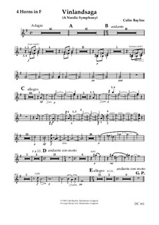 Vinlandsaga – A Nordic Symphony (Symphony No.3), B15: Instrumental parts by Colin Bayliss
