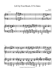 Lift Up Ye Heads, O Ye Gates: Für zwei Klaviere, vierhändig by Georg Friedrich Händel