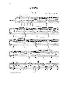 The Sea. Fantasia, Op.28: Für zwei Klaviere, achthändig – Stimmen für Klavier I by Alexander Glazunov
