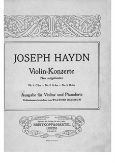 Konzert für Violine und Orchester Nr.4 in G-Dur, Hob.VIIa/4: Solo Stimme by Joseph Haydn