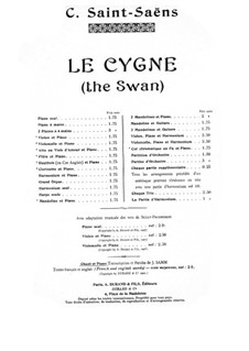 Der Schwan: Für Stimme und Klavier by Camille Saint-Saëns