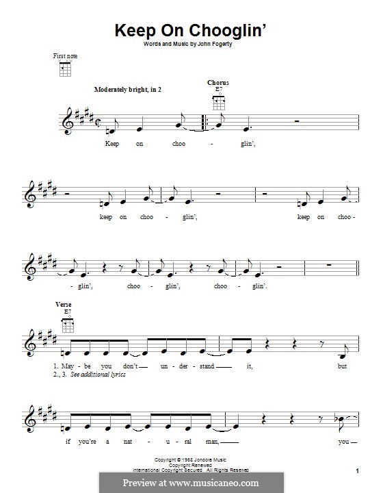 Keep on Chooglin' (Creedence Clearwater Revival): Für Ukulele by John C. Fogerty
