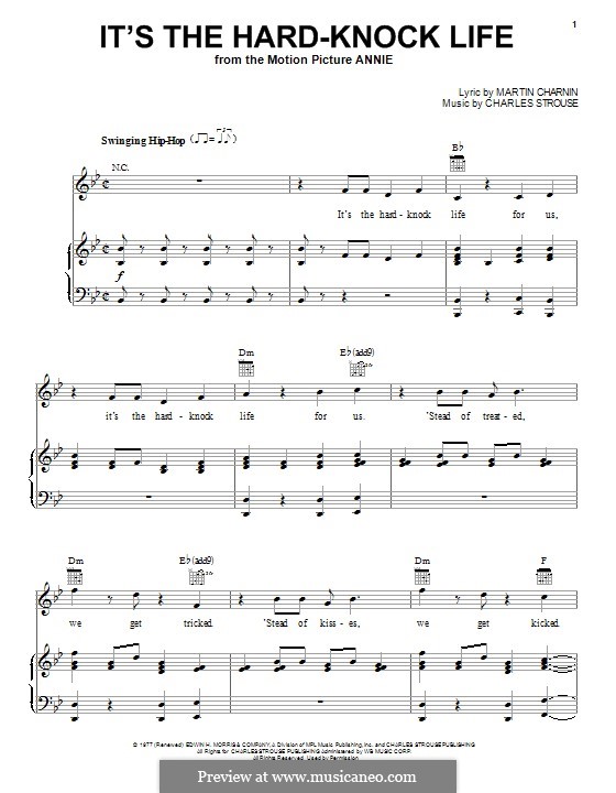 It S The Hard Knock Life From Annie Von C Strouse Noten Auf Musicaneo