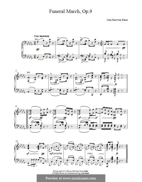 Funeral March, Op.9: Für Klavier by John Knowles Paine