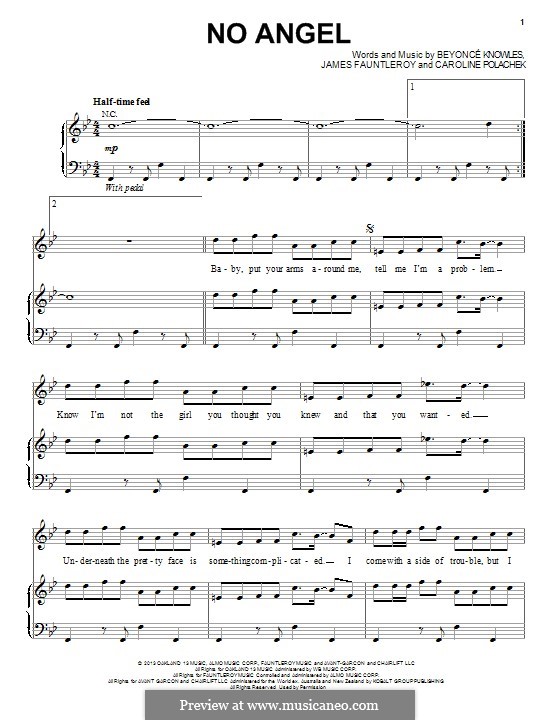 No Angel: Für Stimme und Klavier (oder Gitarre) by Beyoncé, James Fauntleroy II, Caroline Polachek