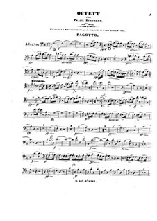 Oktett in F-dur für Streicher und Bläser, D.803 Op.166: Fagottstimme by Franz Schubert