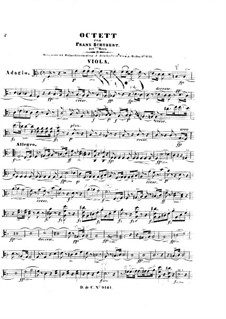 Oktett in F-dur für Streicher und Bläser, D.803 Op.166: Bratschenstimme by Franz Schubert