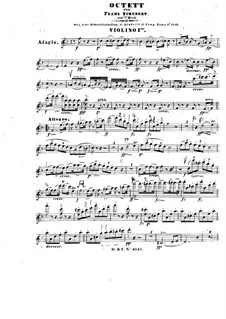 Oktett in F-dur für Streicher und Bläser, D.803 Op.166: Violinstimme I by Franz Schubert