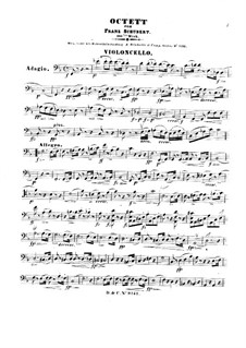 Oktett in F-dur für Streicher und Bläser, D.803 Op.166: Cellostimme by Franz Schubert