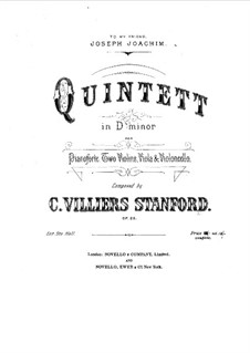 Klavierquintett in d-Moll, Op.25: Vollpartitur by Charles Villiers Stanford