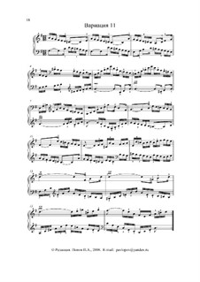 Goldberg-Variationen, BWV 988: Variations (Nos.11-15). Editor Pavel Popov by Johann Sebastian Bach
