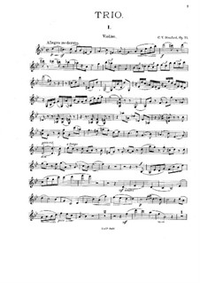 Klaviertrio Nr.2 in g-Moll, Op.73: Violin- und Cellostimmen by Charles Villiers Stanford