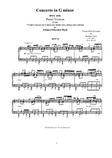 Teil II: Arrangement for piano (G Minor) by Johann Sebastian Bach