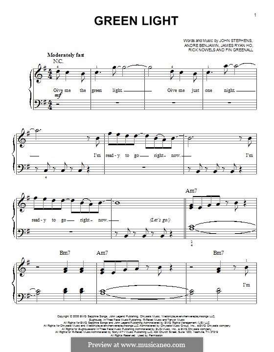 Green Light (John Legend) von A. Benjamin, F. Greenall, J. Ho, J