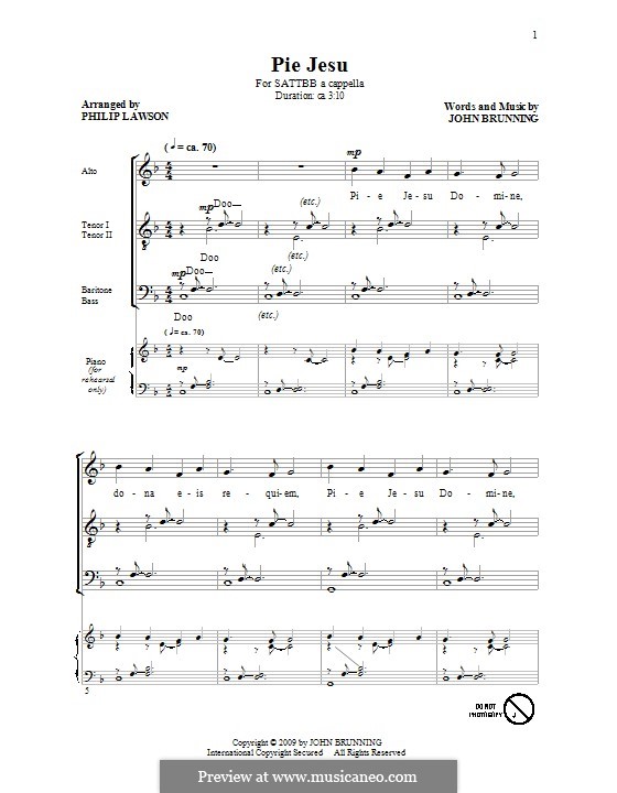 Pie Jesu: Für gemischten Chor by John Brunning