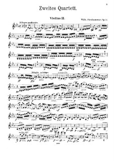 Streichquartett Nr.2 in c-Moll, Op.14: Violinstimme II by Wilhelm Stenhammar