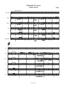 Schülerkonzert Nr.5 für Violine und Klavier, Op.22: For violin solo and string orchestra by Friedrich Seitz