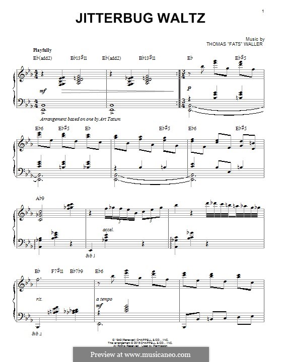 Jitterbug Waltz: Für Klavier by Fats Waller