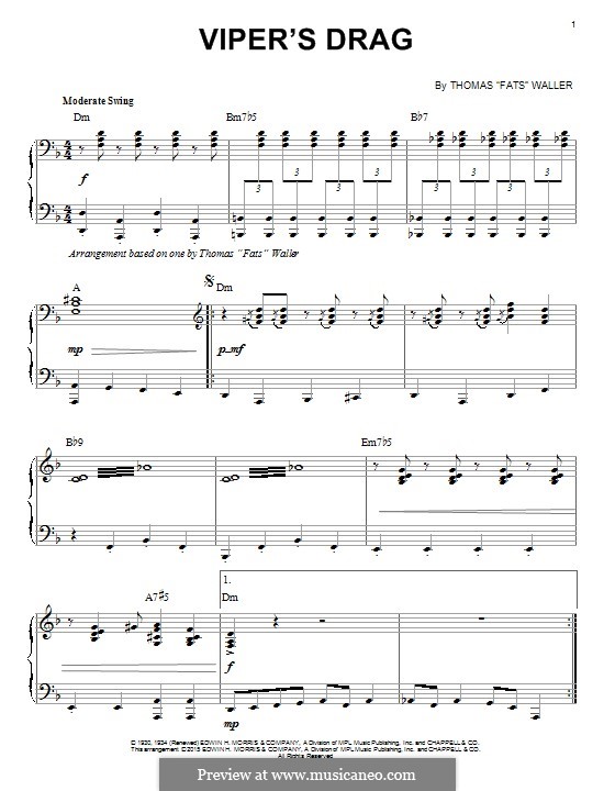Viper's Drag: Für Klavier by Fats Waller