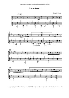 Ländler für Blockflöte in C (oder ein anderes Melodieinstrument) und Gitarre: Ländler für Blockflöte in C (oder ein anderes Melodieinstrument) und Gitarre by Ronald Fuchs