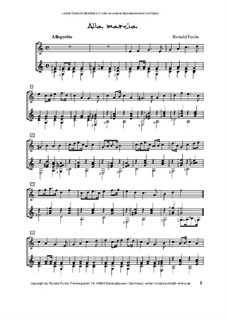 Alla marcia für Blockflöte in C (oder ein anderes Melodieinstrument) und Gitarre: Alla marcia für Blockflöte in C (oder ein anderes Melodieinstrument) und Gitarre by Ronald Fuchs