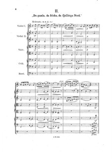 Zwei schwedische Volksmelodien, Op.27: No.2 Du gamla, du friska, du fjellhöge Nord for strings by Johan Svendsen
