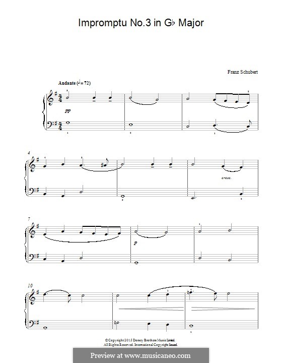 Vier Impromptus für Klavier, D.899 Op.90: Impromptu No.3 by Franz Schubert