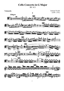 Konzert für Cello und Streicher in G-Dur, RV 413: Solo Stimme by Antonio Vivaldi