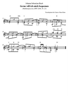 Teil I: No.23 Gerne will ich mich bequemen, für Gitarre by Johann Sebastian Bach