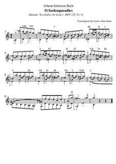Erschallet, ihr Lieder, erklinget, ihr Saiten!, BWV 172: Nr.4 O Seelenparadies, für Gitarre by Johann Sebastian Bach