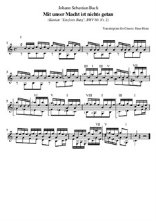 Ein feste Burg ist unser Gott, BWV 80: Mit unser Macht ist nichts getan, für Gitarre by Johann Sebastian Bach