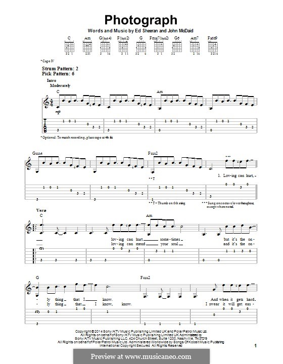 Photograph: Für Gitarre mit Tabulatur by Ed Sheeran, John McDaid