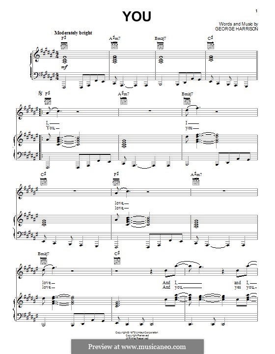 You: Für Stimme und Klavier (oder Gitarre) by George Harrison