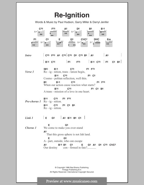 Re-Ignition: Text und Akkorde by Paul Hudson, Darryl Jenifer, Garry Miller