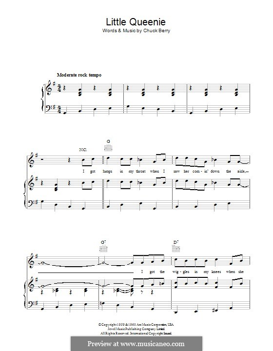 Little Queenie: Für Stimme mit Klavier oder Gitarre (The Rolling Stones) by Chuck Berry