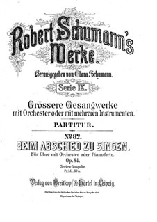 Beim Abschied zu singen, Op.84: Partitur by Robert Schumann