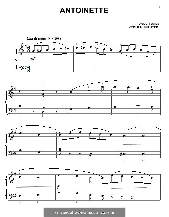Antoinette: Für Klavier by Scott Joplin