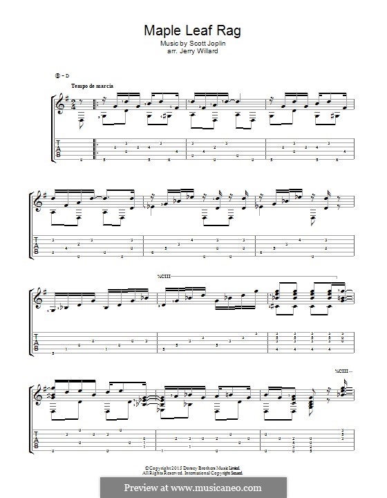 Maple Leaf Rag (Printable Scores): Für Gitarre by Scott Joplin