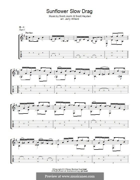 Sunflower Slow Drag. Ragtime: Für Gitarre by Scott Joplin, Scott Hayden