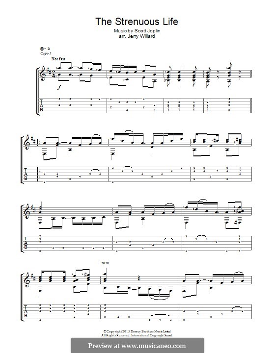 The Strenuous Life: Für Gitarre by Scott Joplin