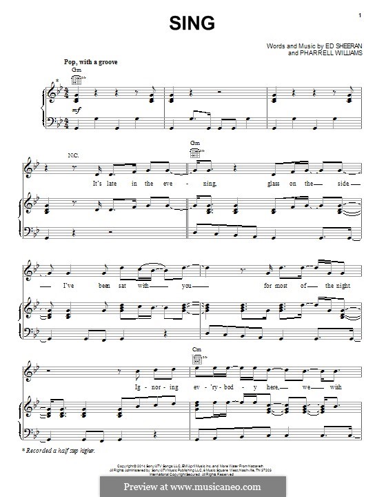 Sing: Für Stimme und Klavier (oder Gitarre) by Ed Sheeran, Pharrell Williams