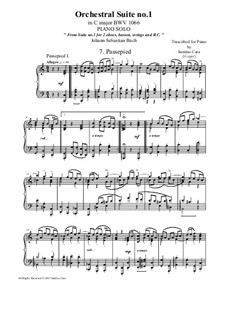 Orchestersuite Nr.1 in C-Dur, BWV 1066: Passepied 1 and 2, for piano by Johann Sebastian Bach