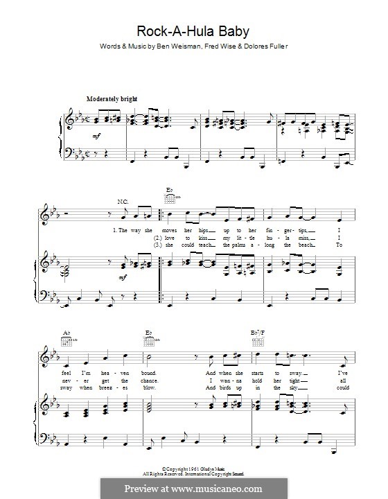 Rock-a-Hula Baby (Elvis Presley): Für Stimme und Klavier (oder Gitarre) by Ben Weisman, Dolores Fuller, Fred Wise