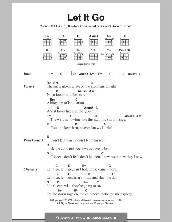 Vocal version: Text und Akkorde by Robert Lopez, Kristen Anderson-Lopez